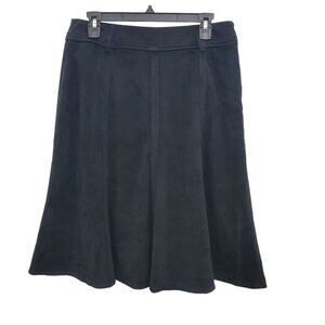 Larry Levine Stretch Women's Vintage‎ Black Sueded Flared A-Line Skirt Size 10